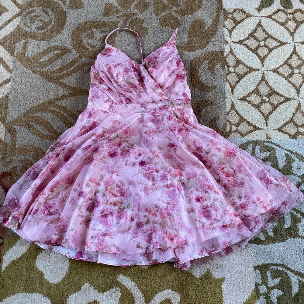 City Studio Pink Floral Mini Dress